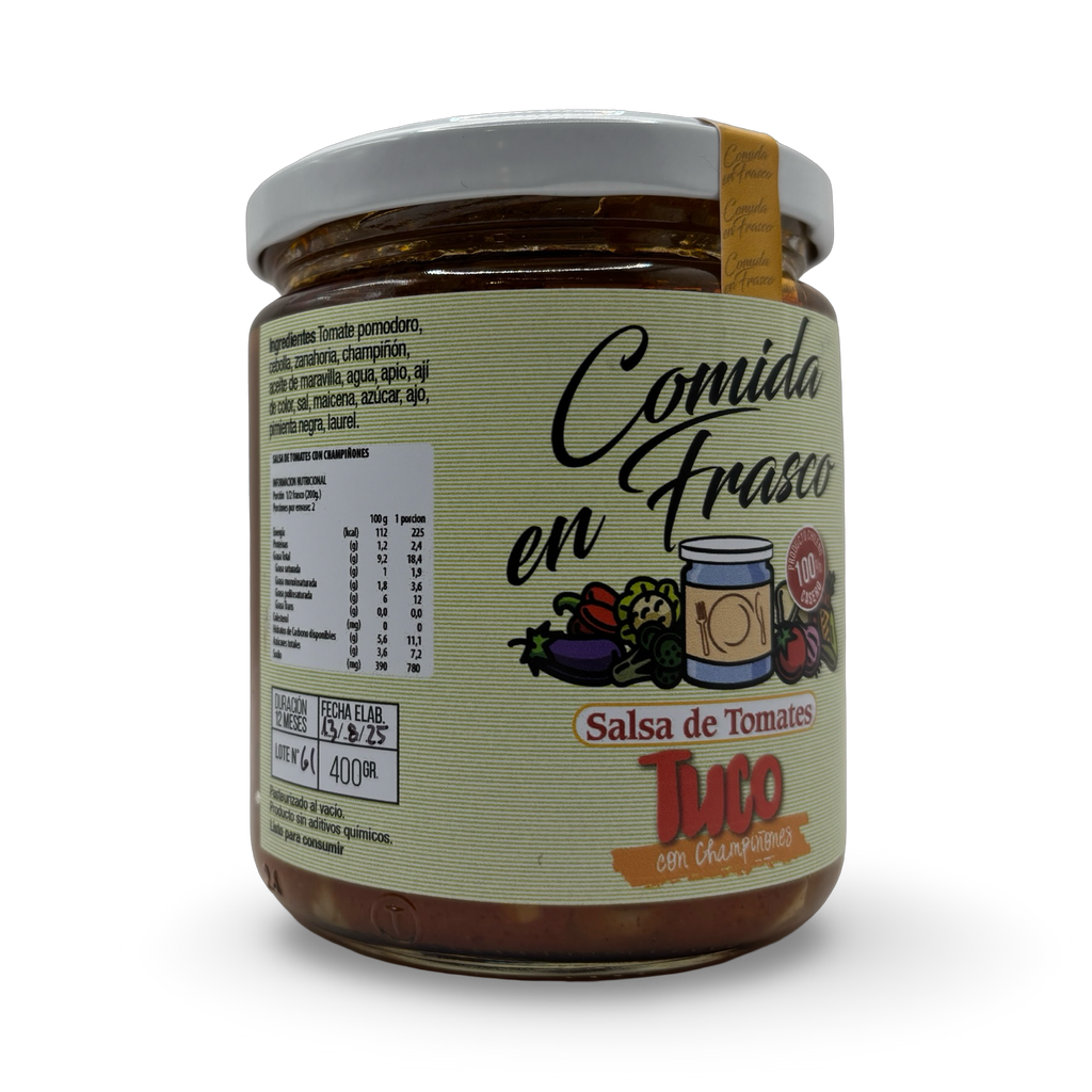 Salsa de tomates con champiñon 400gr
